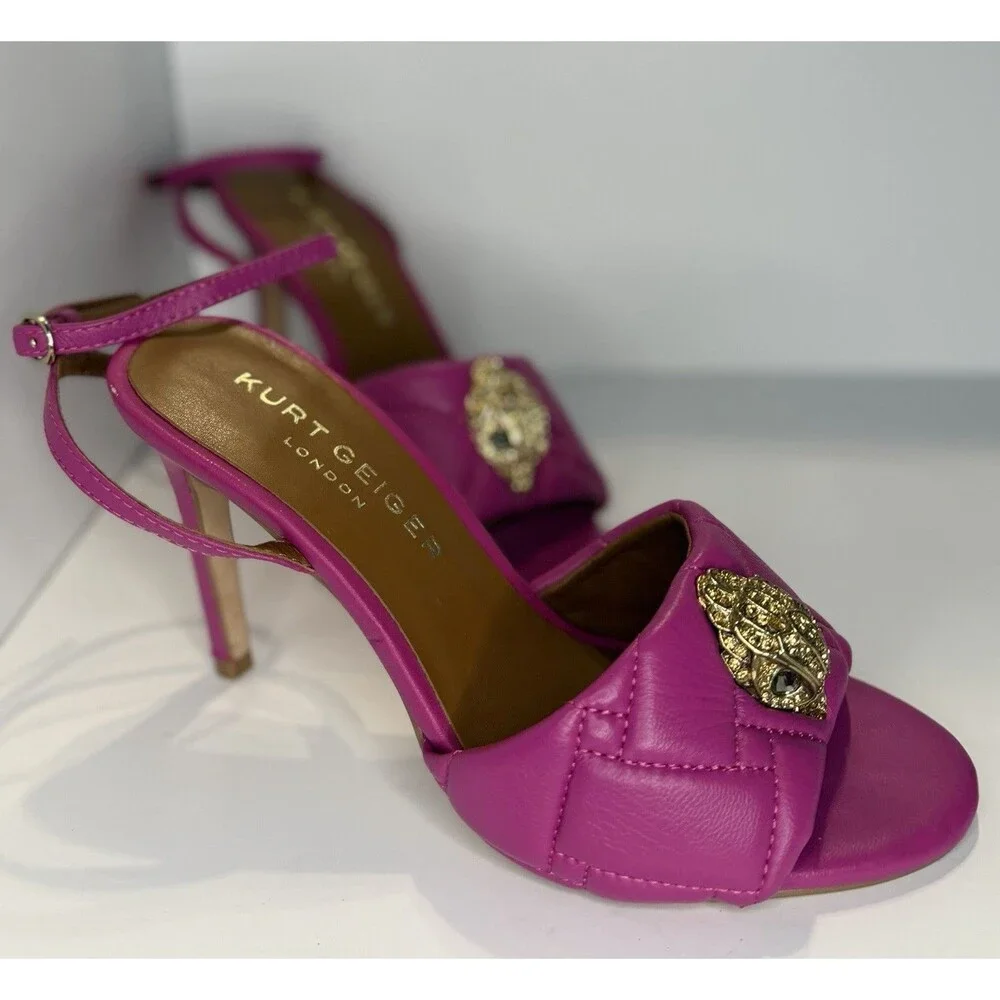 Kurt Geiger London Kensington Leather Mule/Sandals/Hot Pink/EUR 37